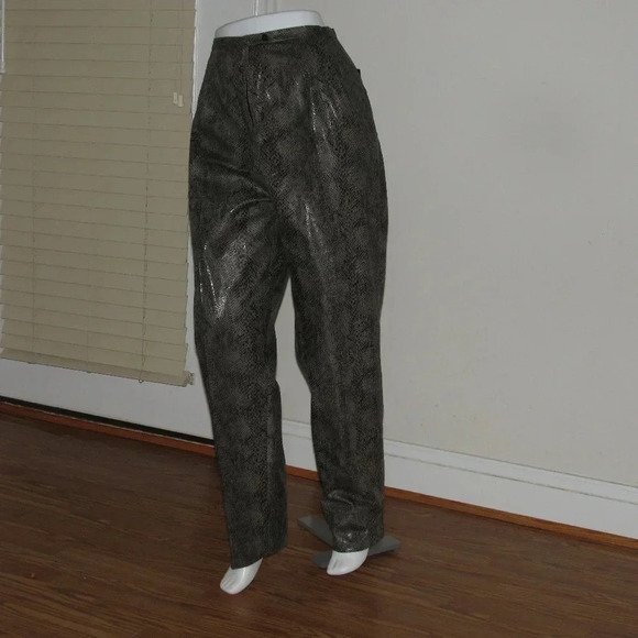 NWT Harve Benard Brown Snakeskin Lined Pants Sz 12 - Picture 1 of 8